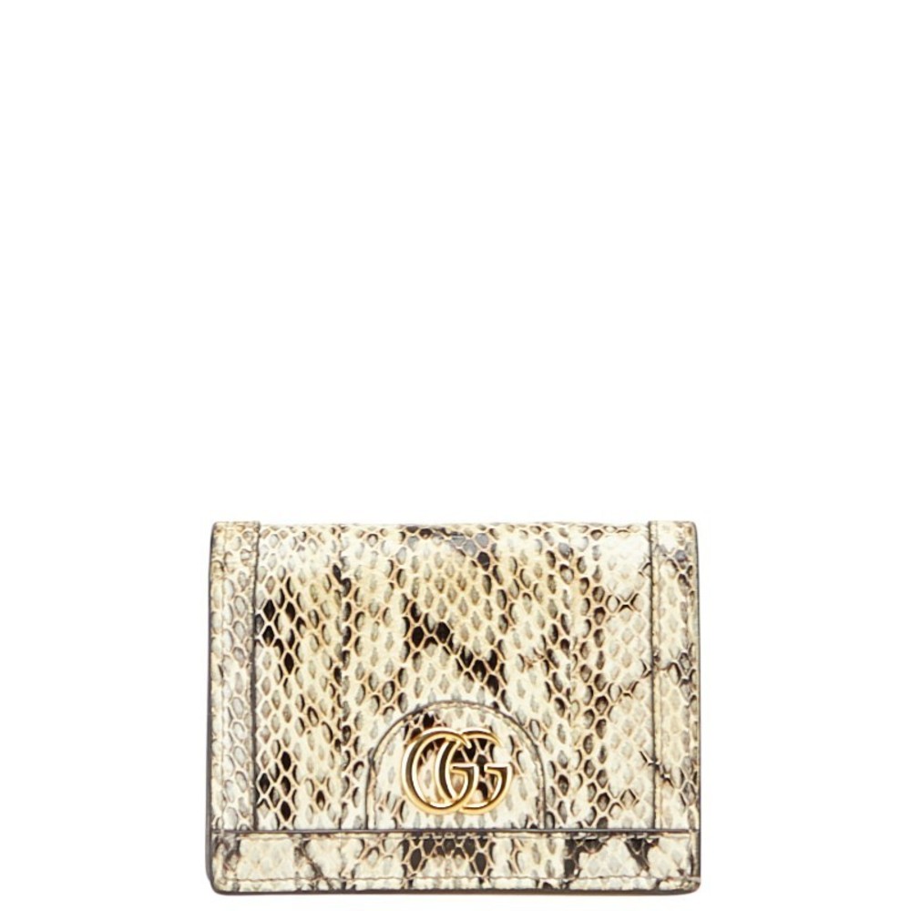 Gucci Ophidia Gg Python Bifold Compact Wallet Whi… - image 1